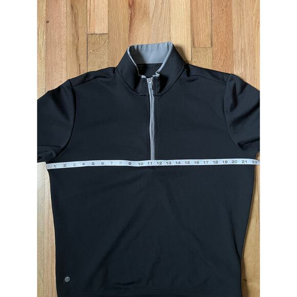 Adidas Mens Athletic Lightweight Half Zip Athleisure Black Golf Top Sz M - Picture 14 of 16